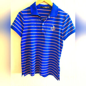 Ralph Lauren, RLX, US Open Chambers Bay 2015 Polo, Royal Blue/Coral, Size Medium